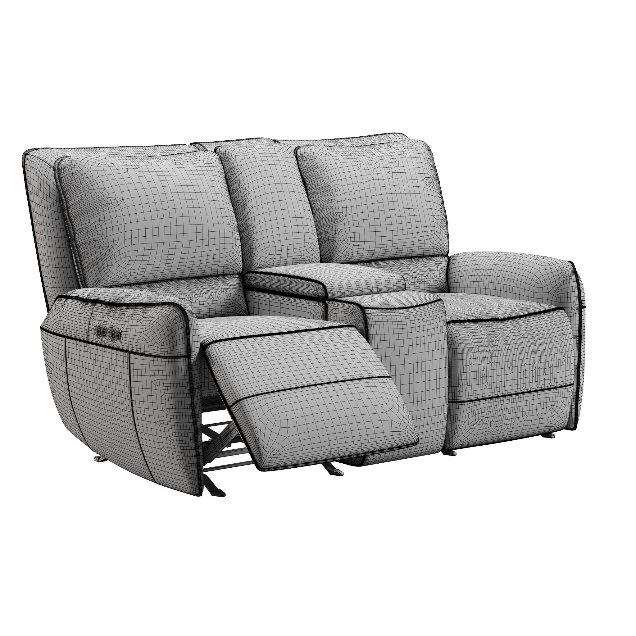 Knife Edge Power Reclining Loveseat open 3D model_7