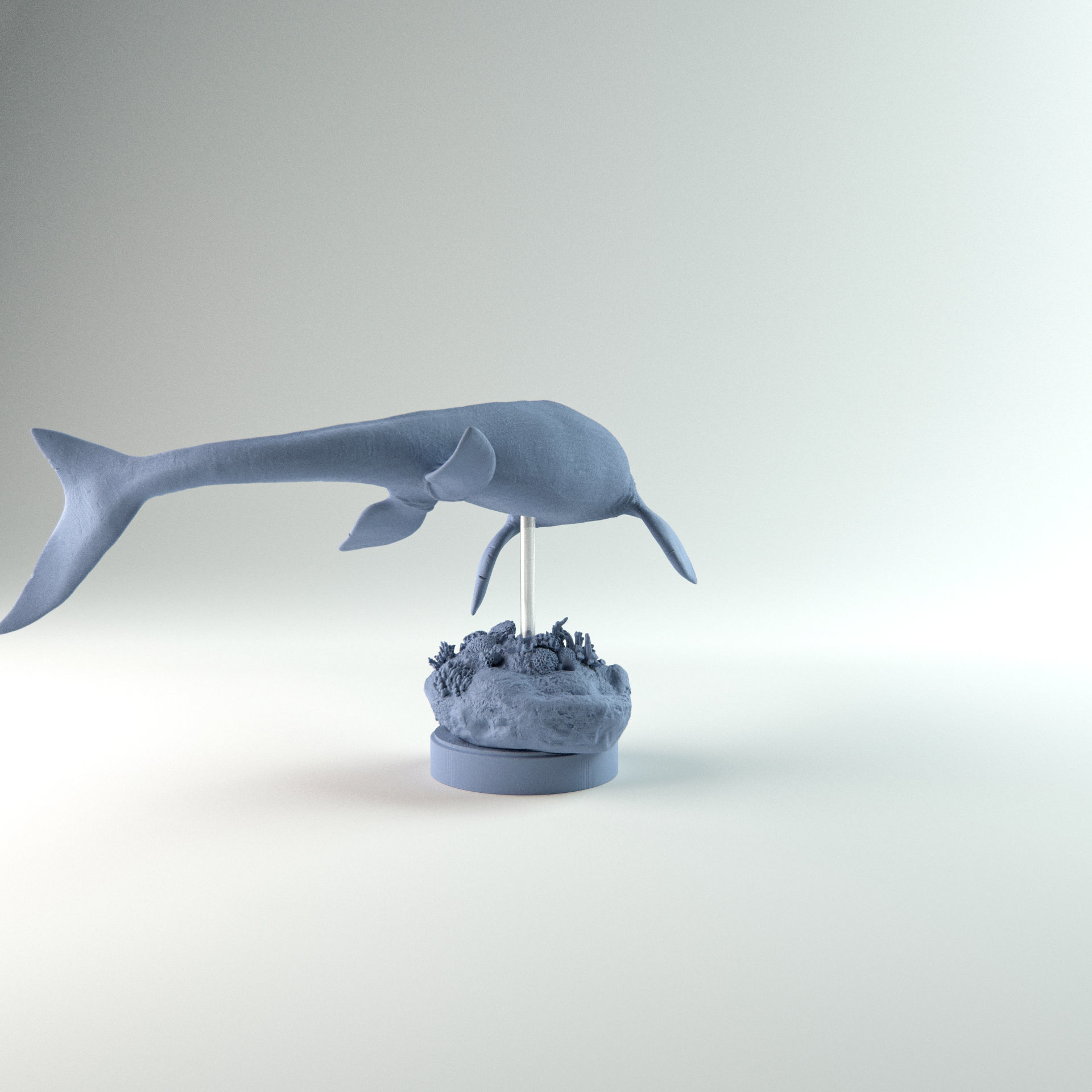 Tylosaurus swimming 1-35 scale pre-supported 3D print model_8