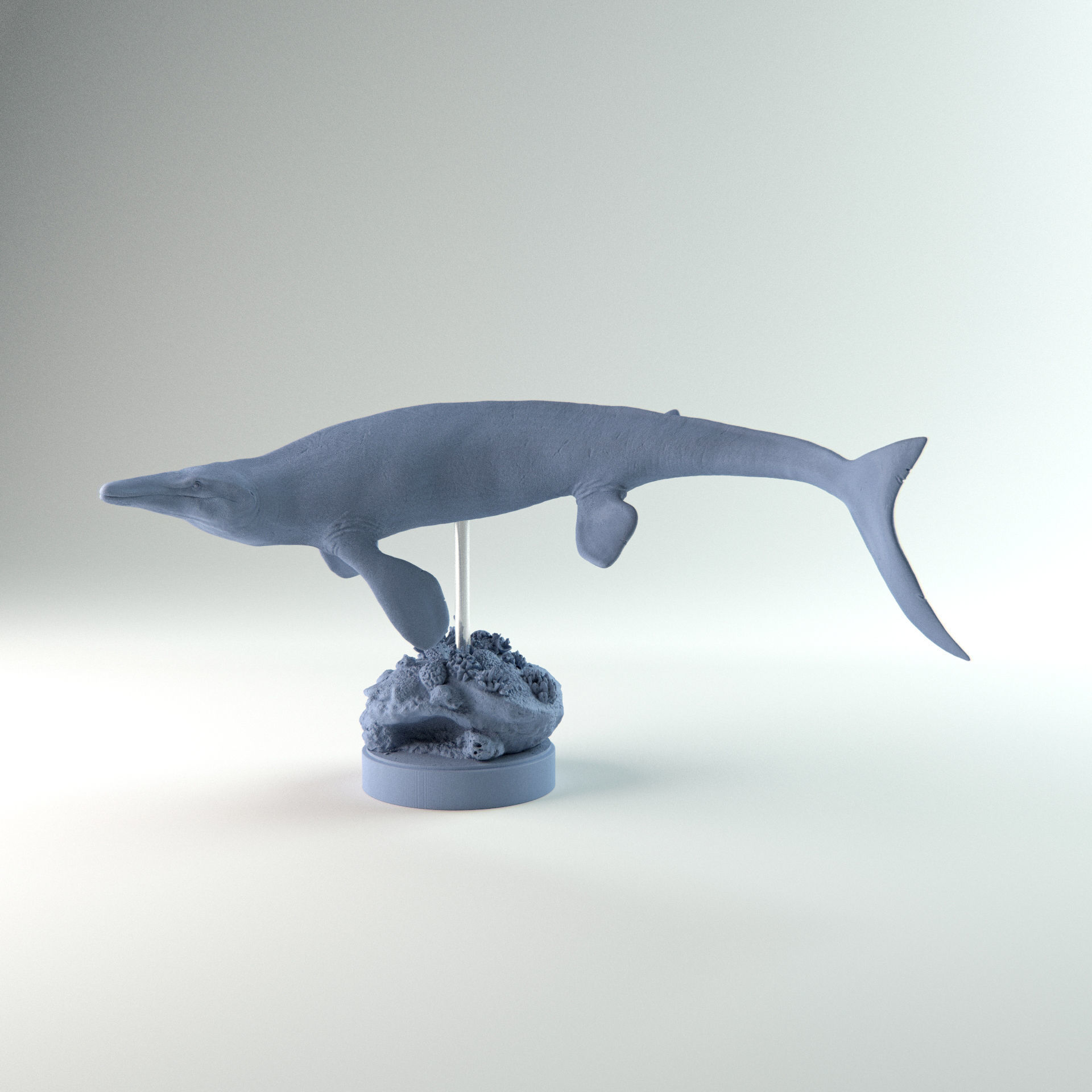Tylosaurus swimming 1-35 scale pre-supported 3D print model_12