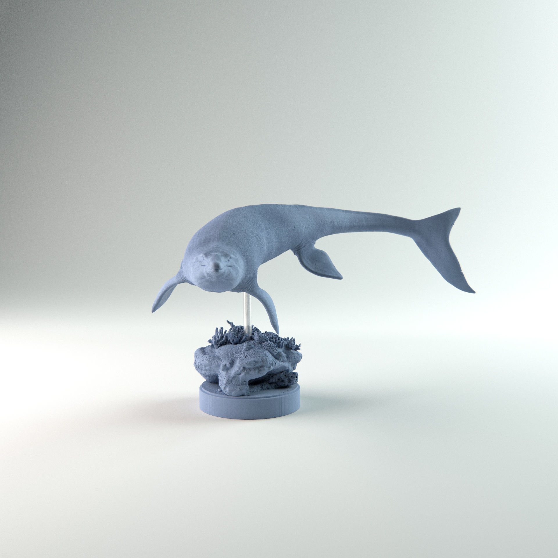 Tylosaurus swimming 1-35 scale pre-supported 3D print model_2