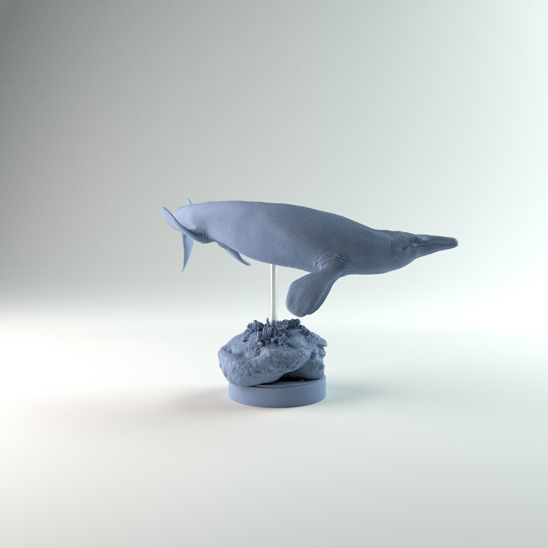 Tylosaurus swimming 1-35 scale pre-supported 3D print model_5
