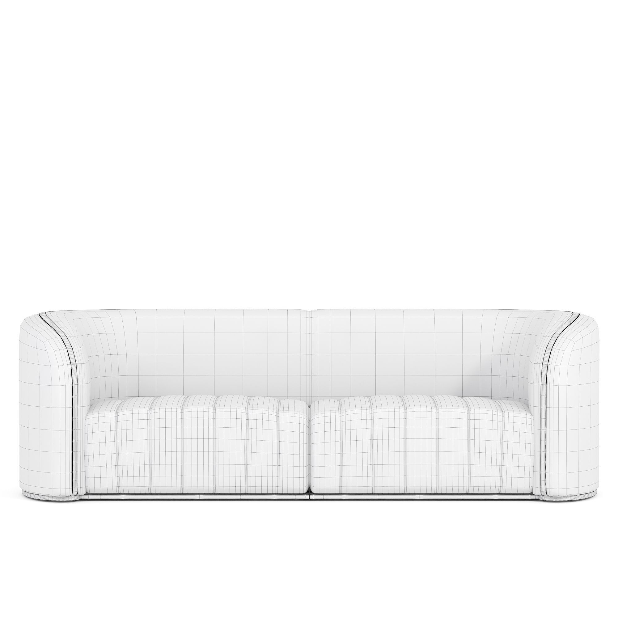 Modern Faux Leather Upholstered Sofa 3D model_5