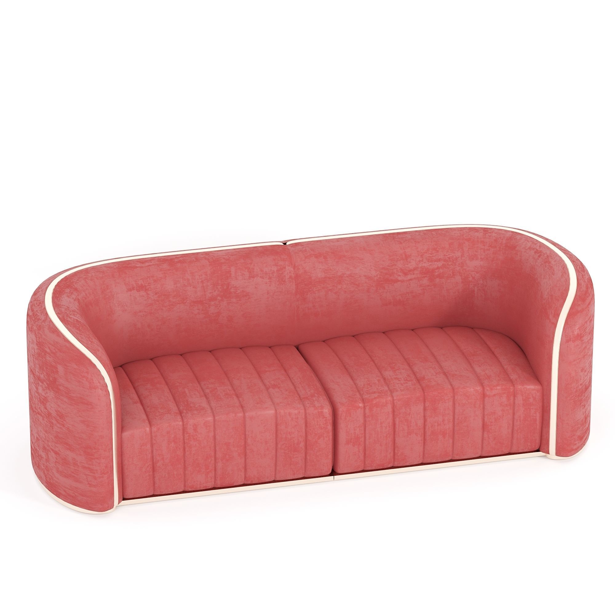 Modern Faux Leather Upholstered Sofa 3D model_3