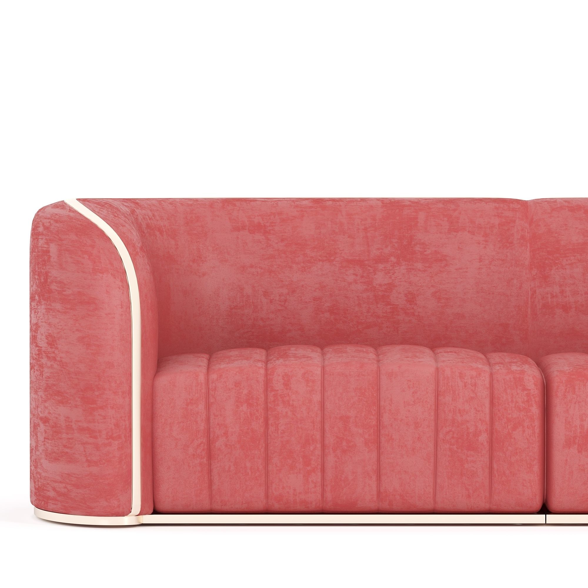 Modern Faux Leather Upholstered Sofa 3D model_2