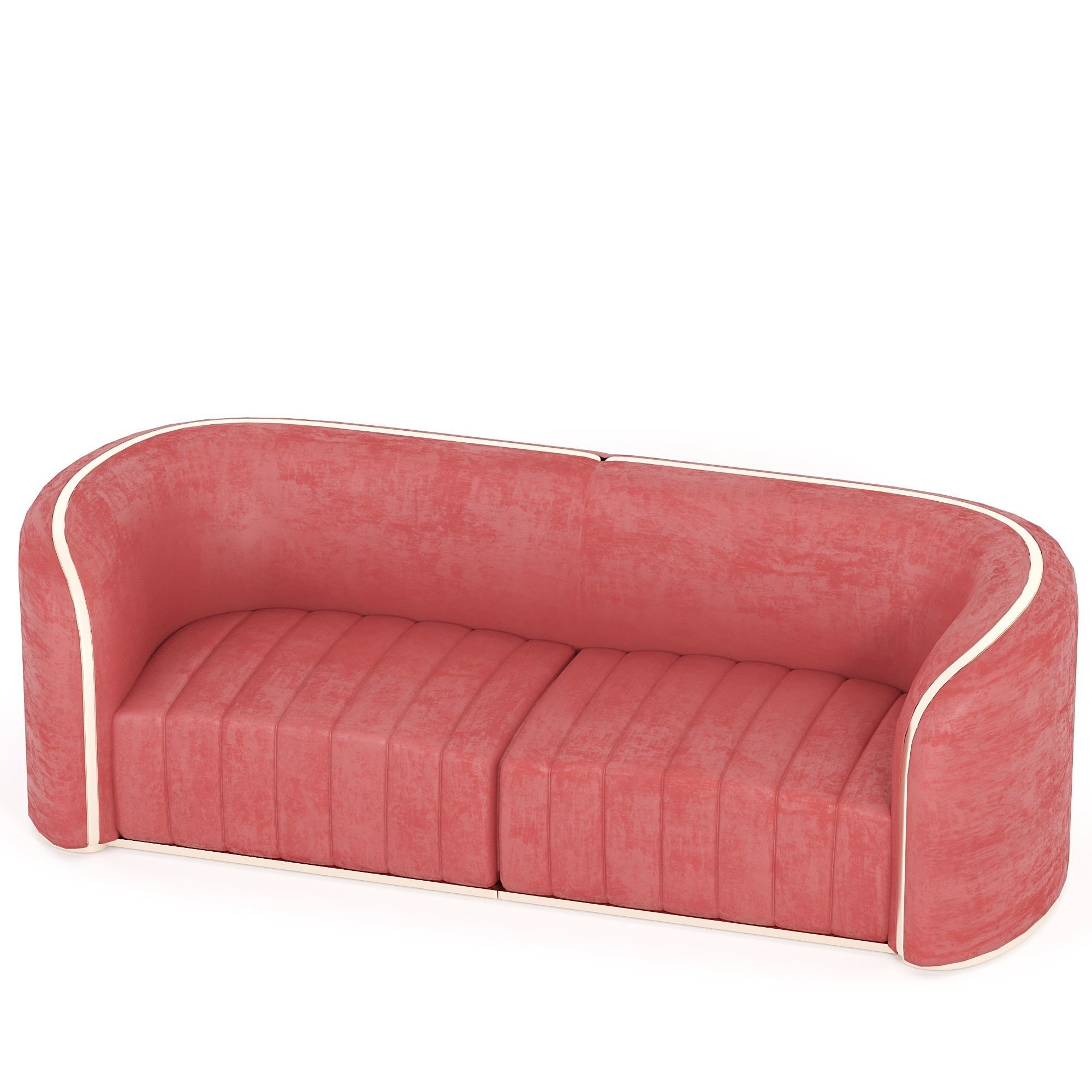 Modern Faux Leather Upholstered Sofa 3D model_4