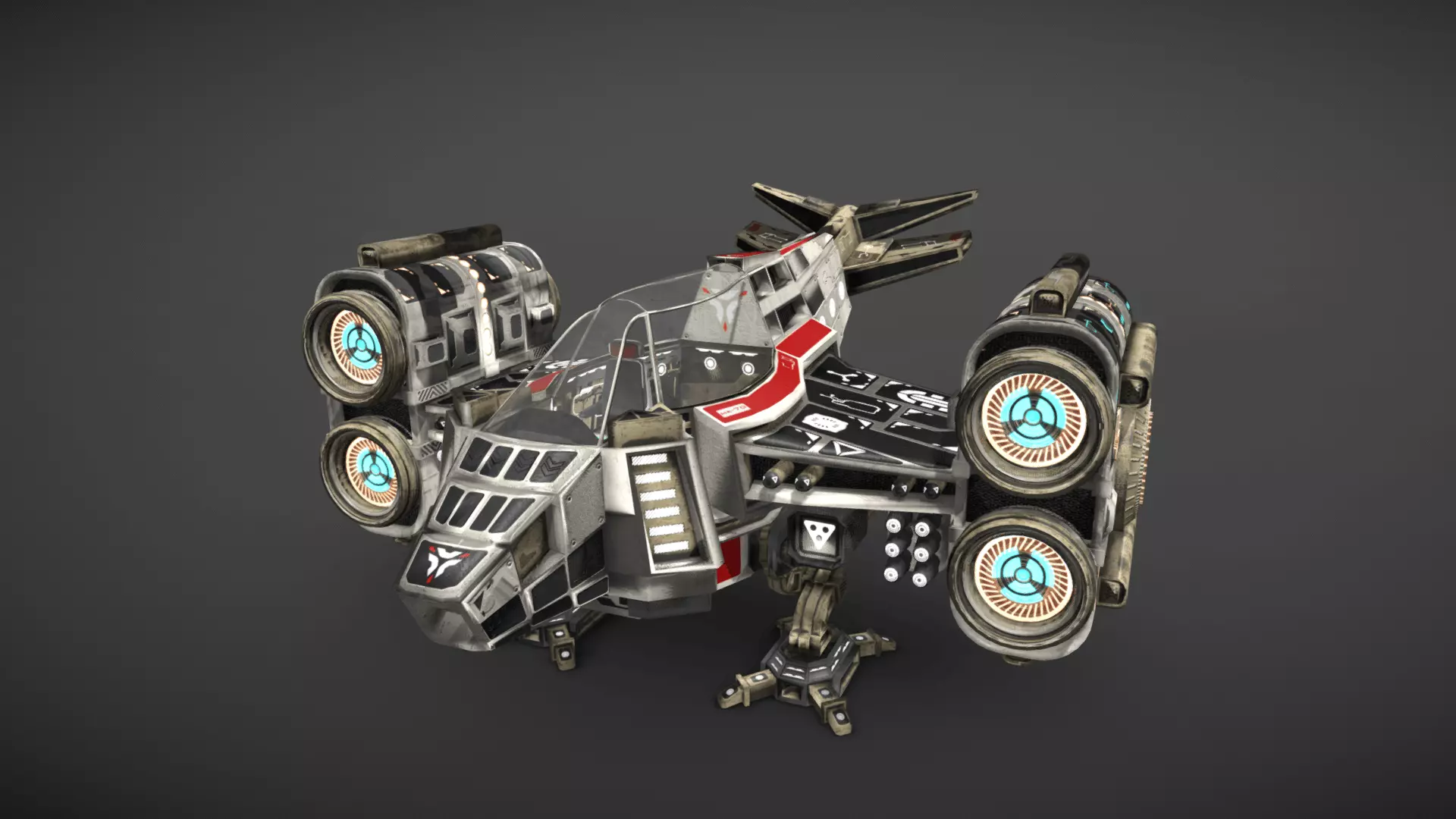 Small Spaceship Low-poly 3D model