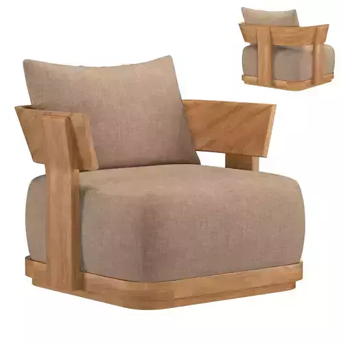 SOLARO TEAK LOUNGE CHAIR 3D model