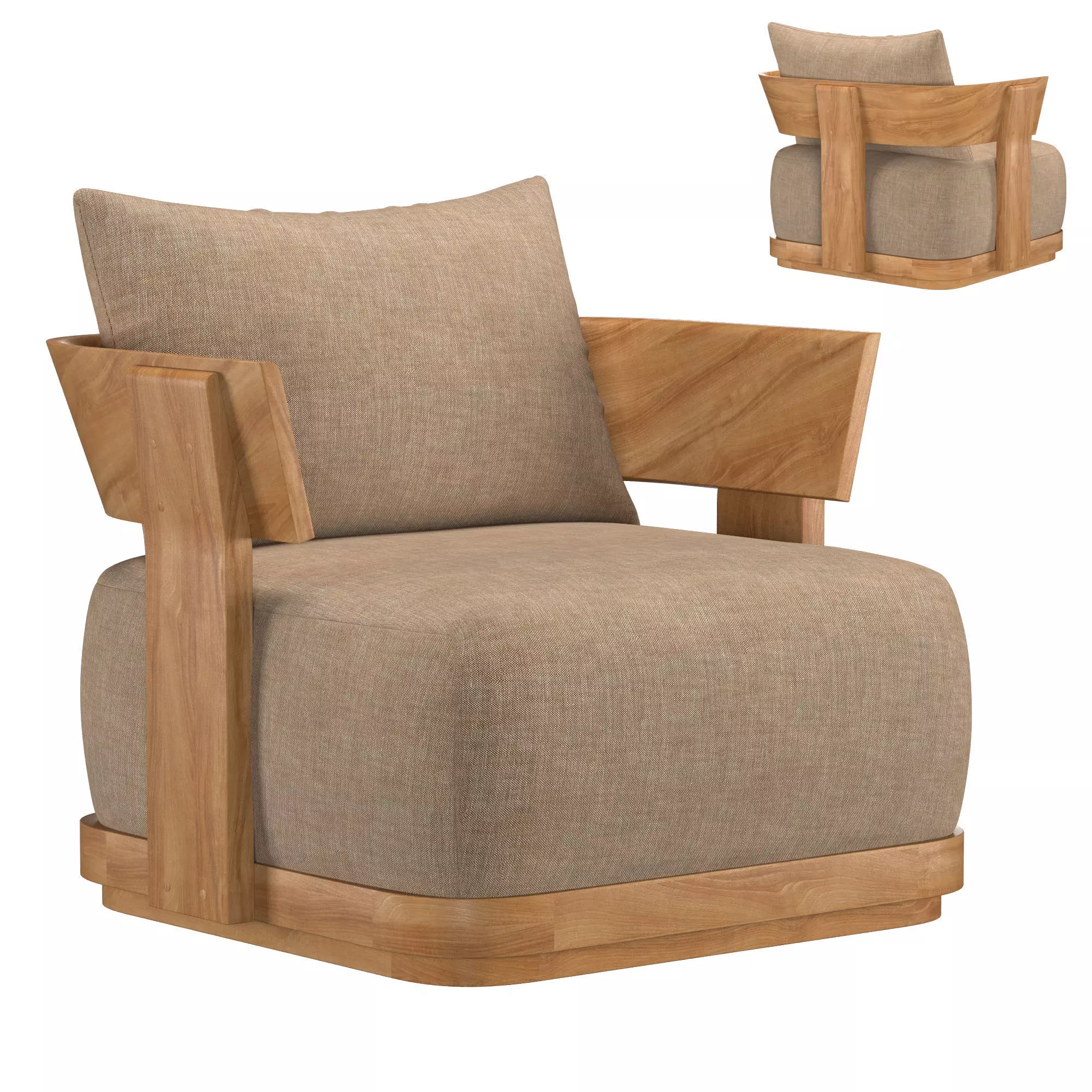 SOLARO TEAK LOUNGE CHAIR 3D model