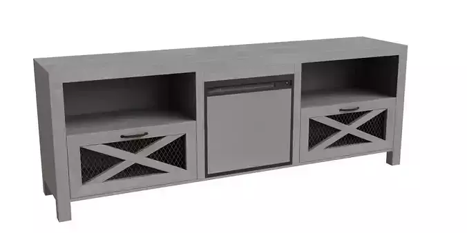 Fireplace Tv Stand Stone Grey