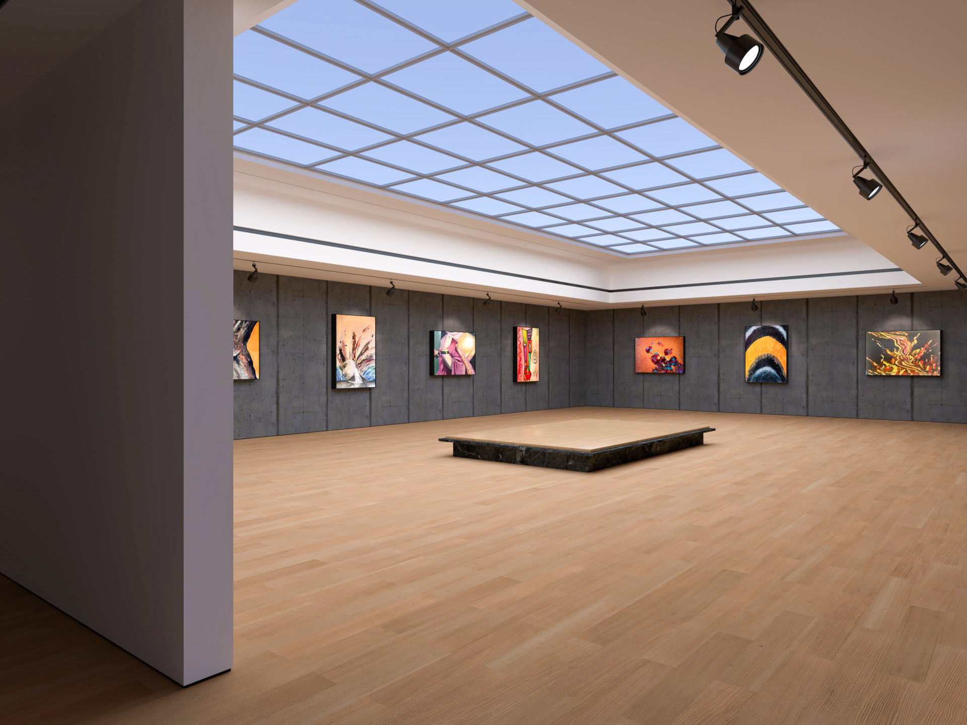 Art Gallery Exhibition 2 3D model_1