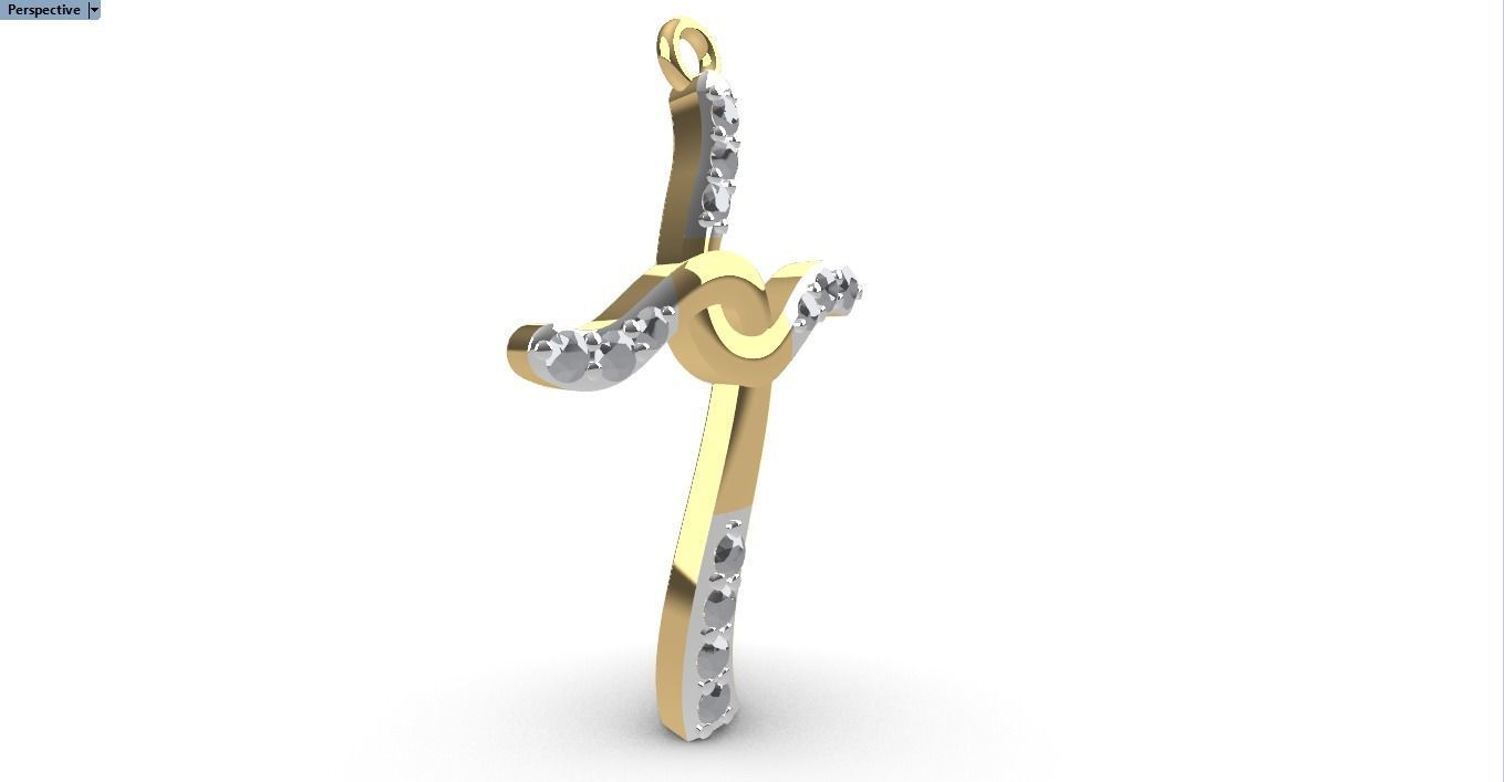CROSS DIAMOND PENDANT 3D print model_9