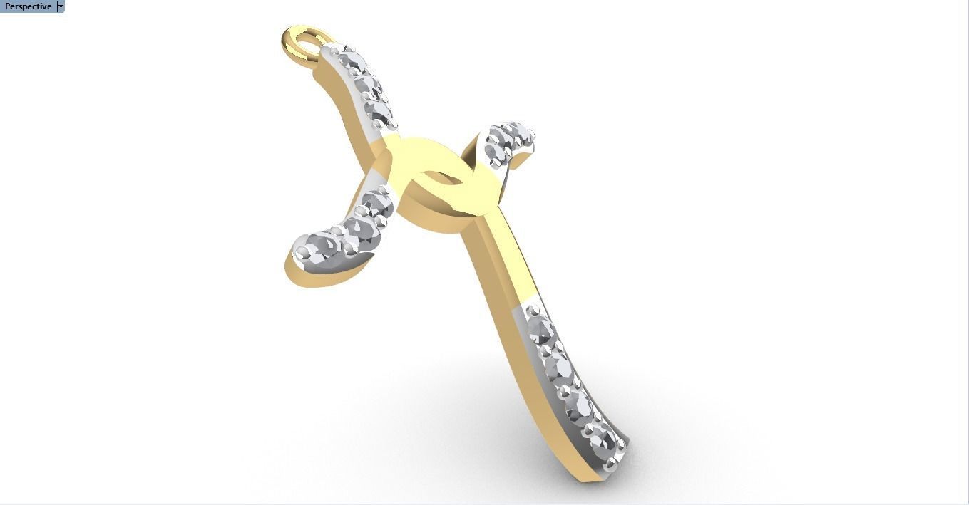CROSS DIAMOND PENDANT 3D print model_8