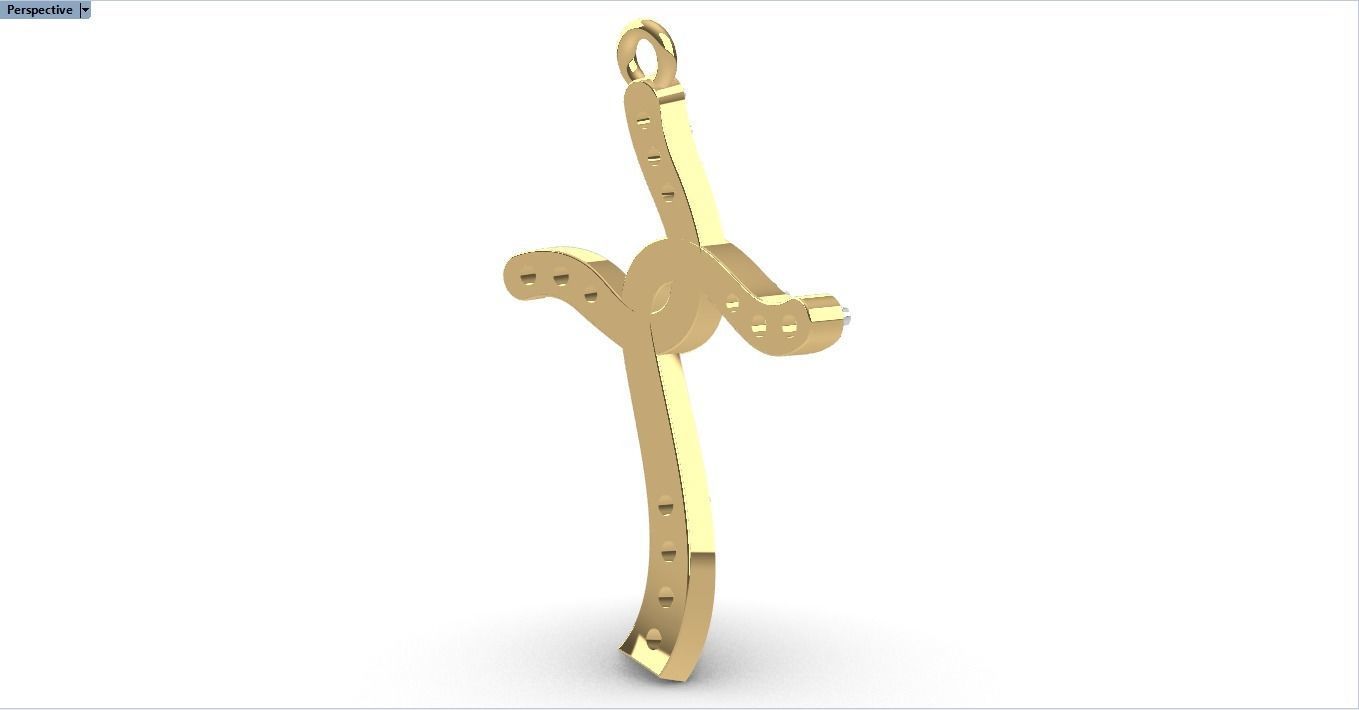 CROSS DIAMOND PENDANT 3D print model_3