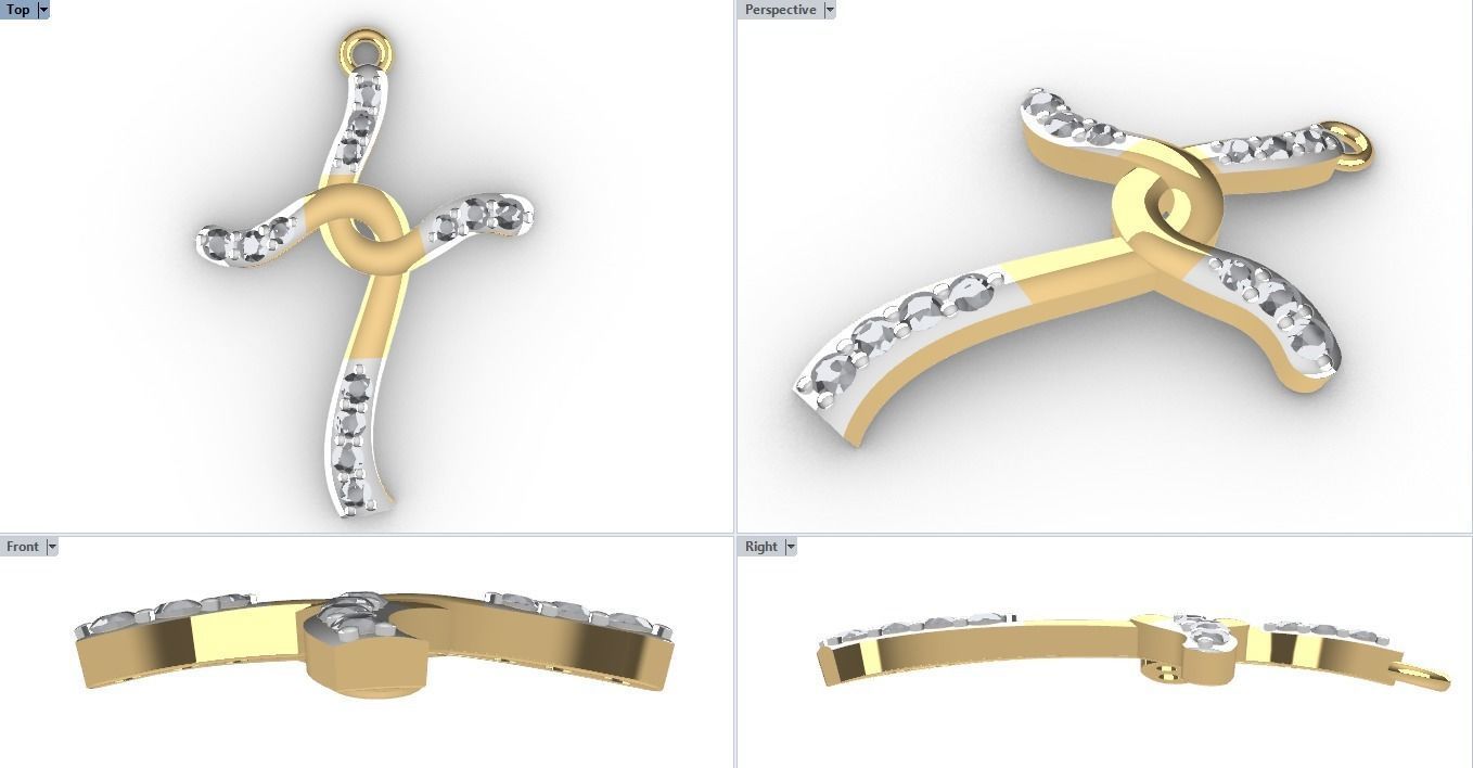 CROSS DIAMOND PENDANT 3D print model_2