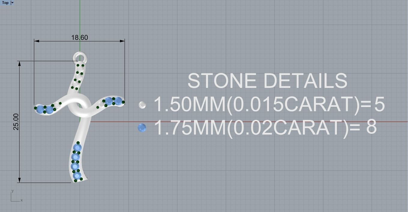 CROSS DIAMOND PENDANT 3D print model_5