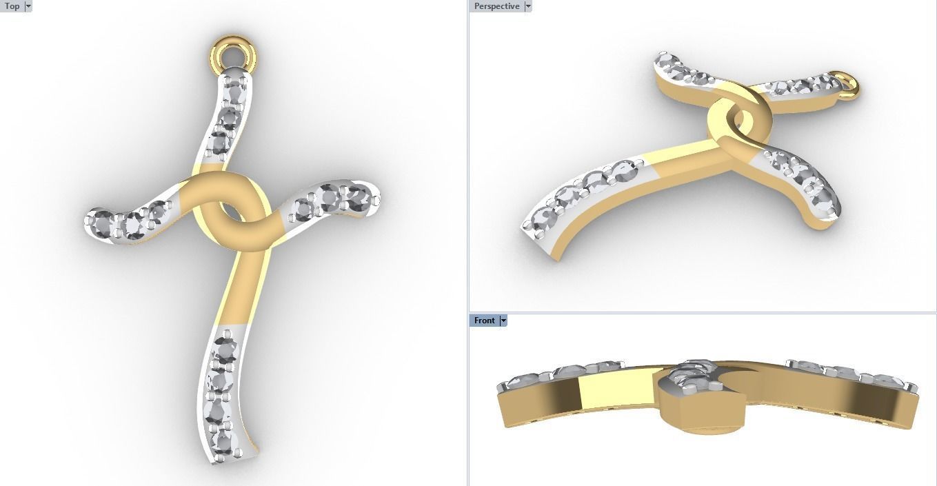 CROSS DIAMOND PENDANT 3D print model_1