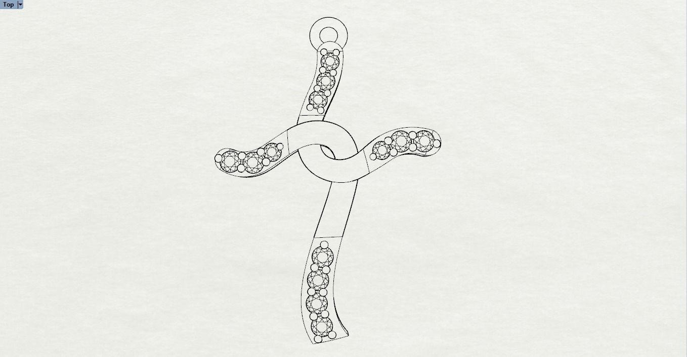 CROSS DIAMOND PENDANT 3D print model_6