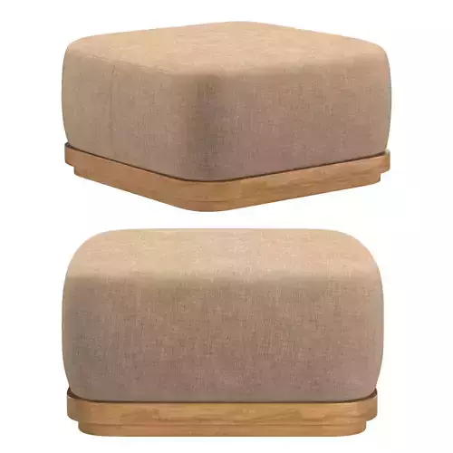 SOLARO TEAK OTTOMAN 3D model
