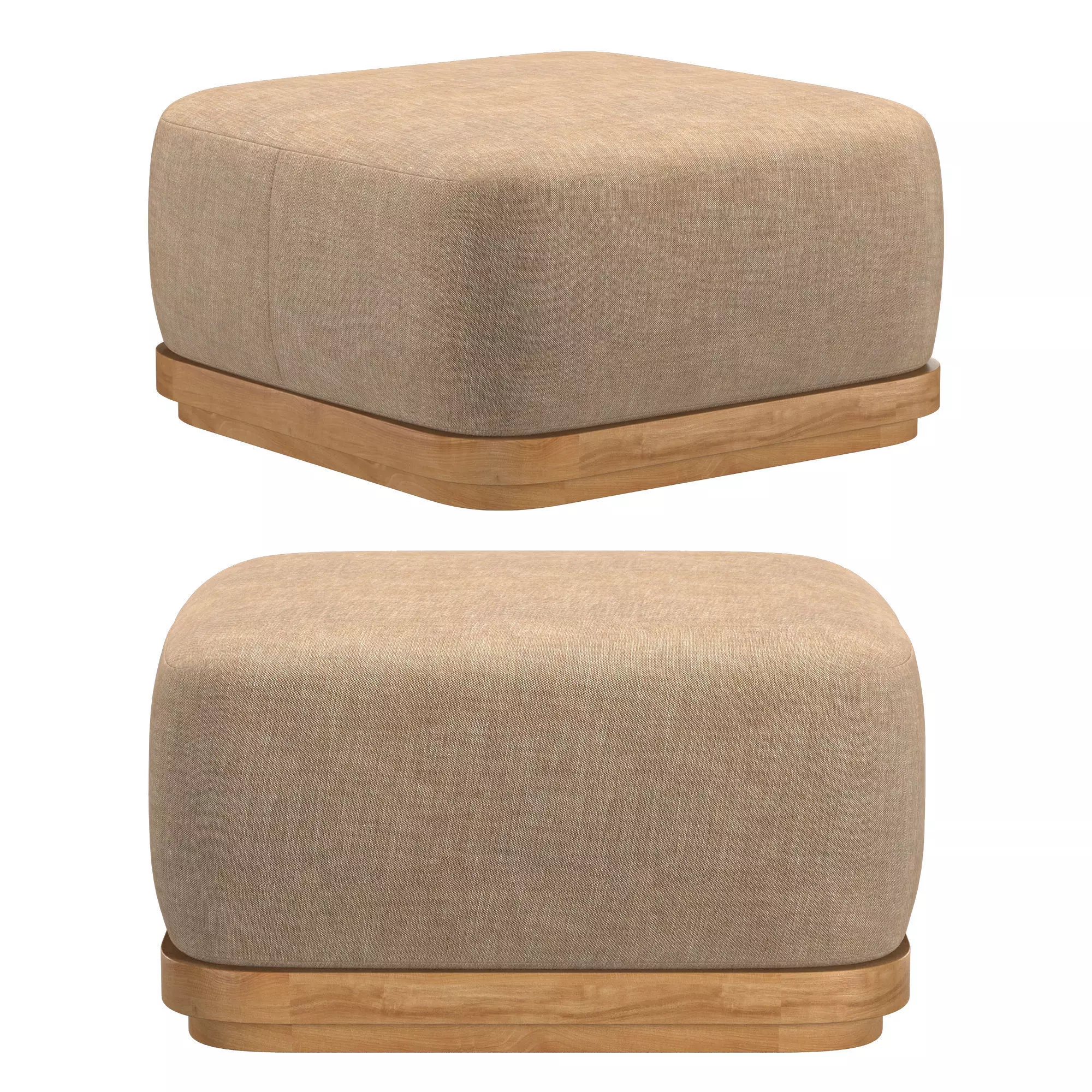 SOLARO TEAK OTTOMAN 3D model