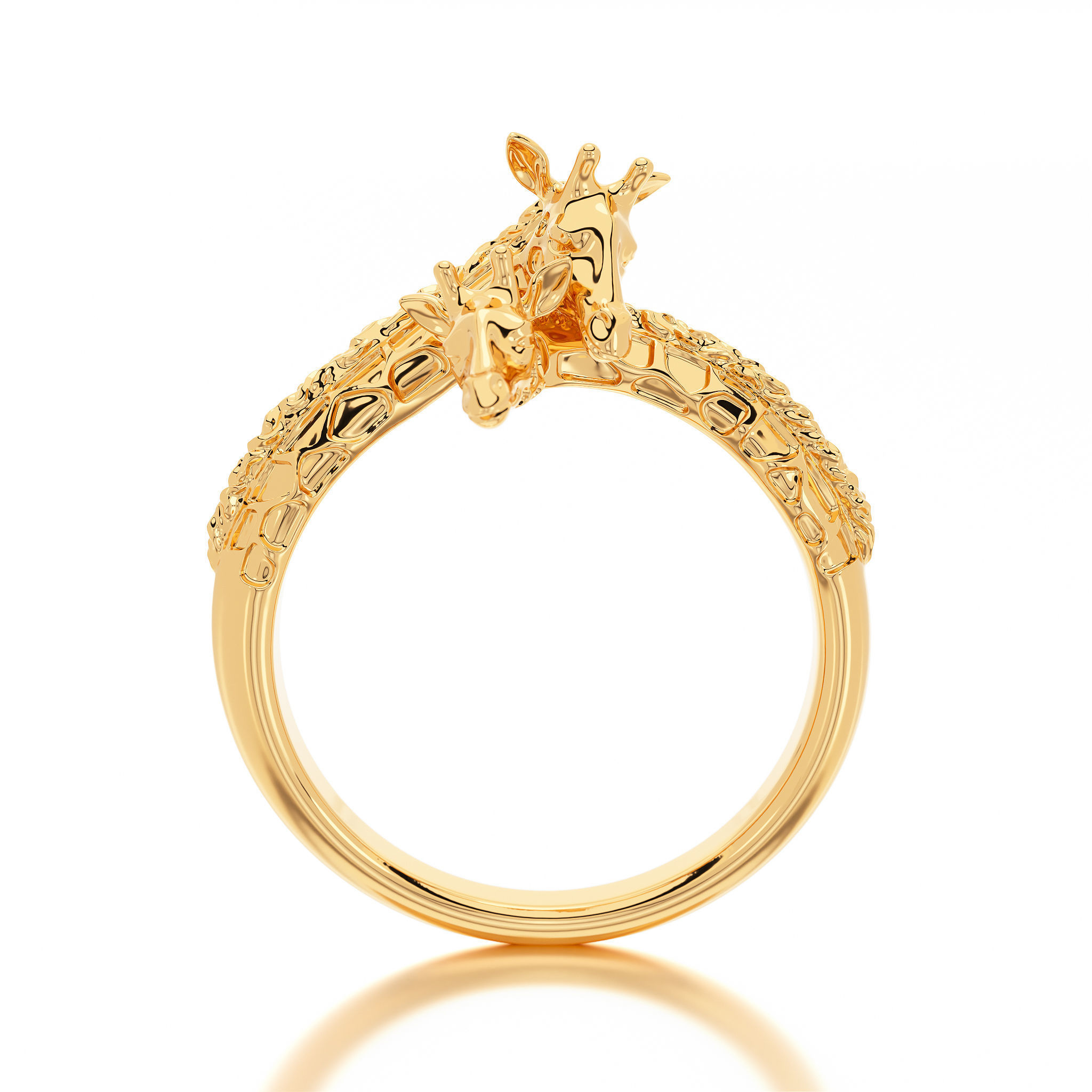 giraffe silver ring 3D print model_7
