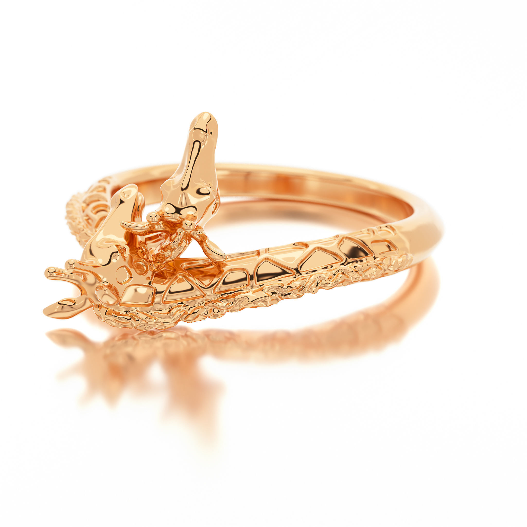 giraffe silver ring 3D print model_18