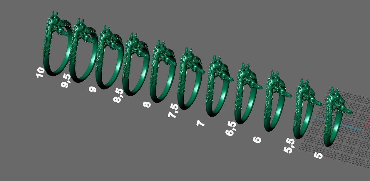 giraffe silver ring 3D print model_21