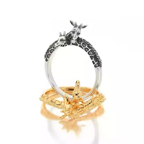 giraffe silver ring
