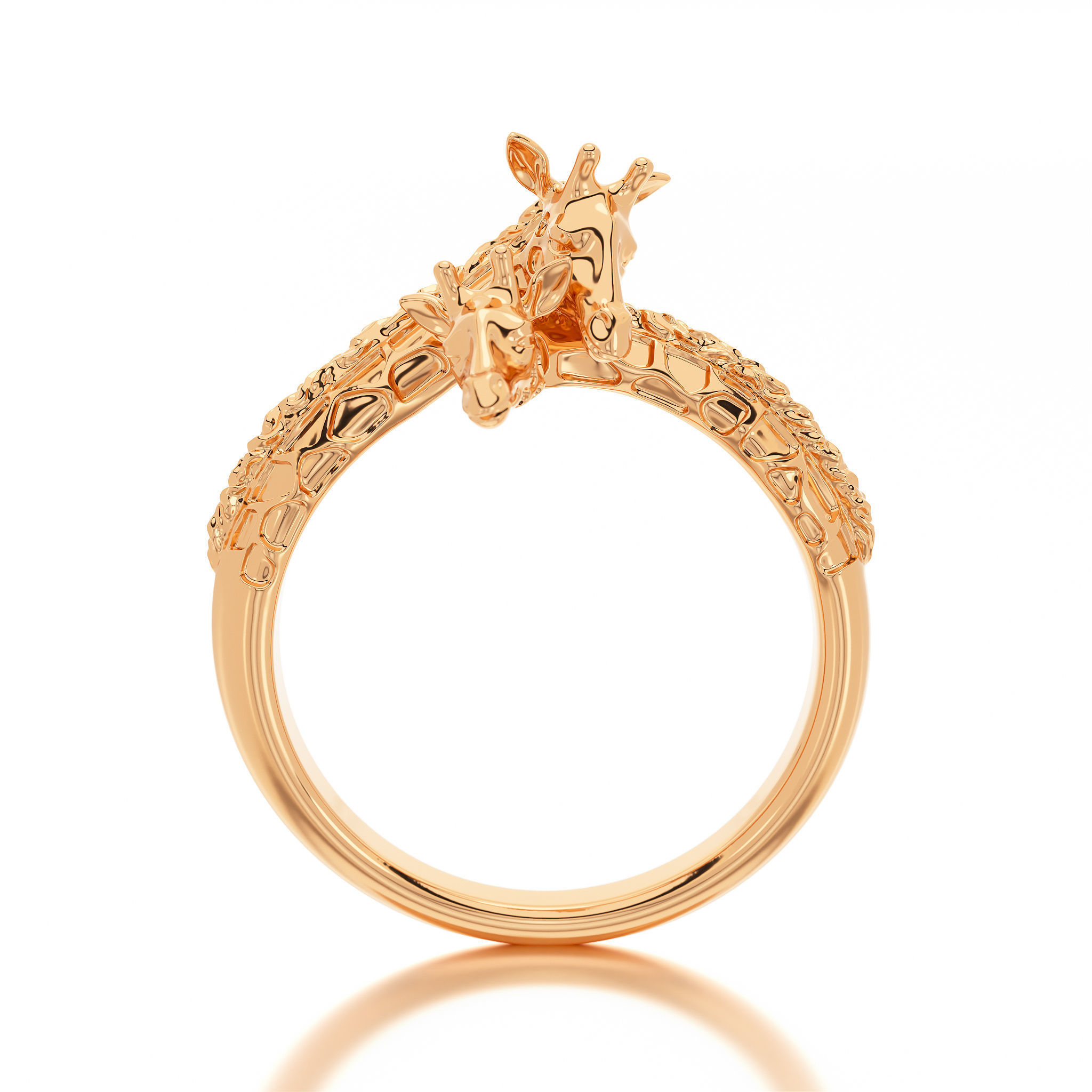 giraffe silver ring 3D print model_13