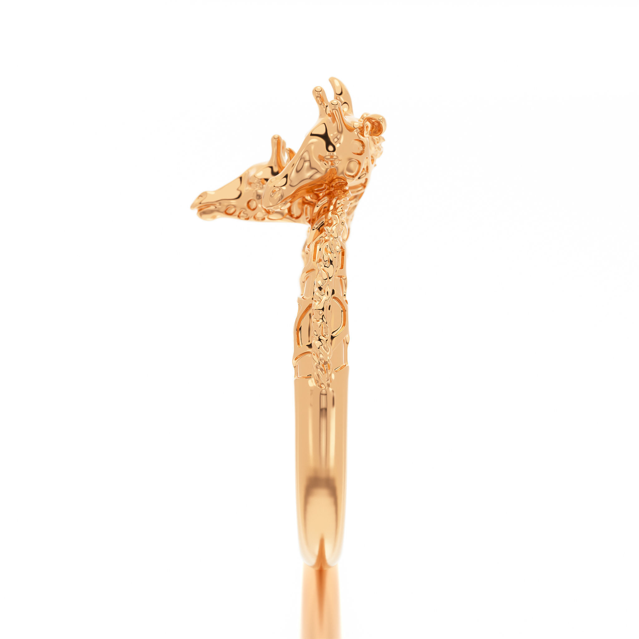 giraffe silver ring 3D print model_15