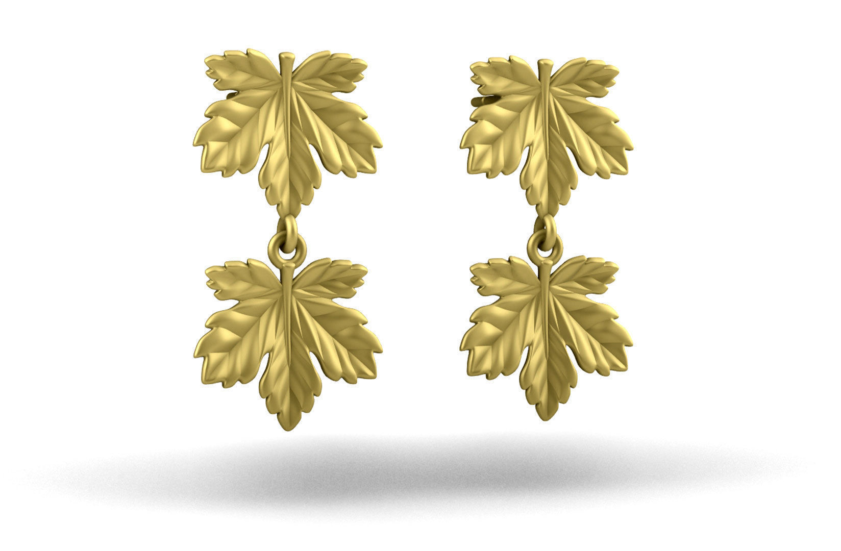 Leaf Charm Set - Maple Leaf Charm -Ring - Earrings - Bracelet 3D print model_14