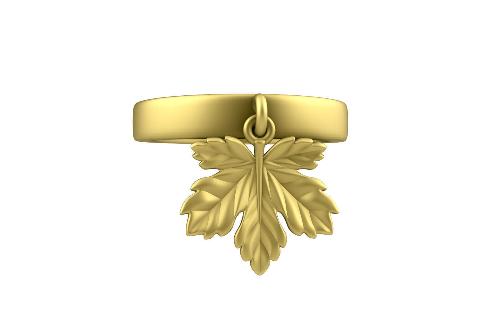 Leaf Charm Set - Maple Leaf Charm -Ring - Earrings - Bracelet 3D print model_10