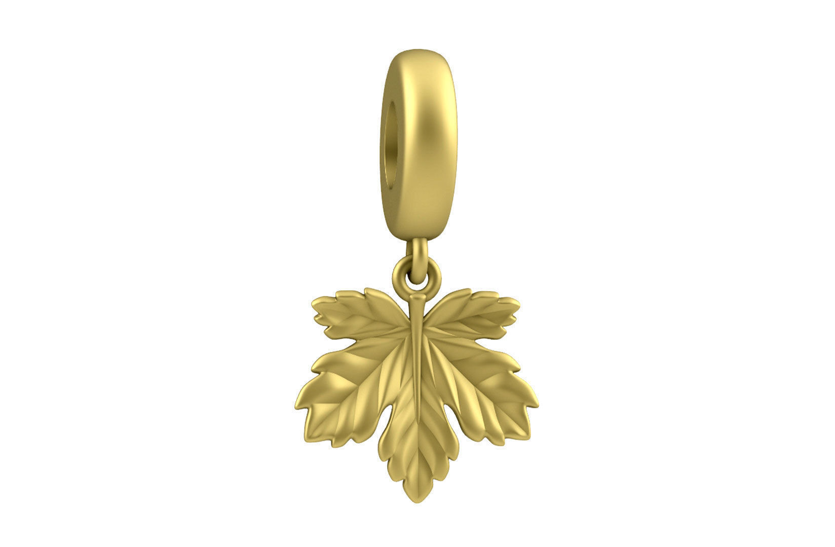 Leaf Charm Set - Maple Leaf Charm -Ring - Earrings - Bracelet 3D print model_7