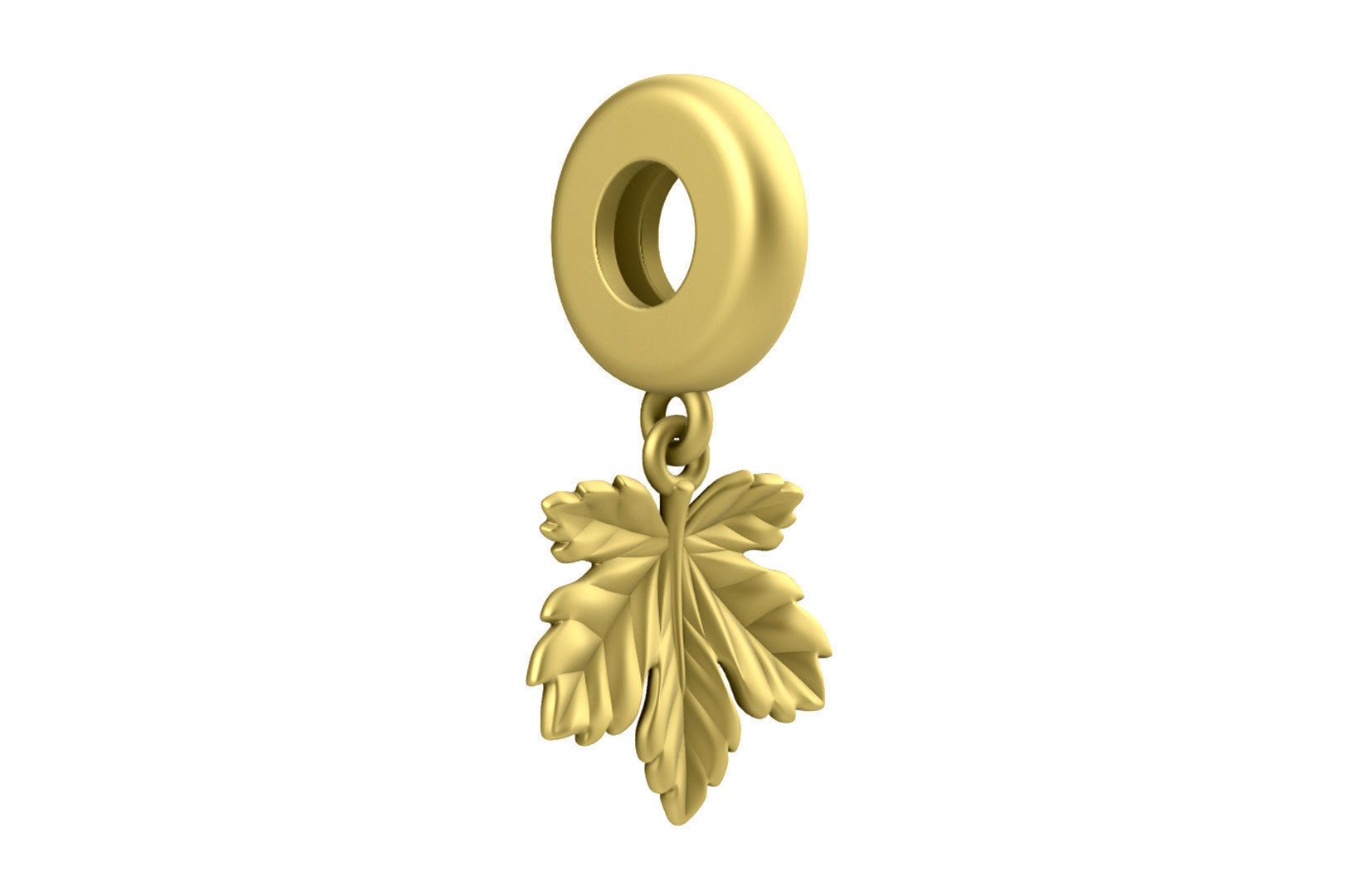 Leaf Charm Set - Maple Leaf Charm -Ring - Earrings - Bracelet 3D print model_8