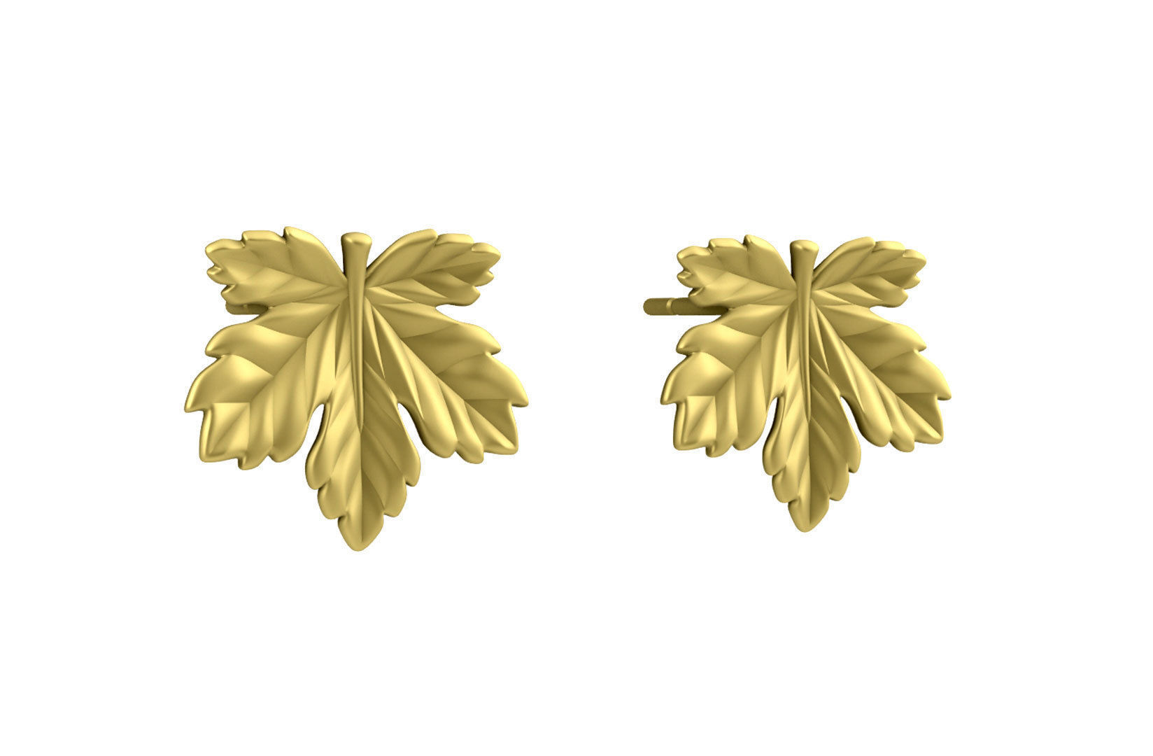 Leaf Charm Set - Maple Leaf Charm -Ring - Earrings - Bracelet 3D print model_11
