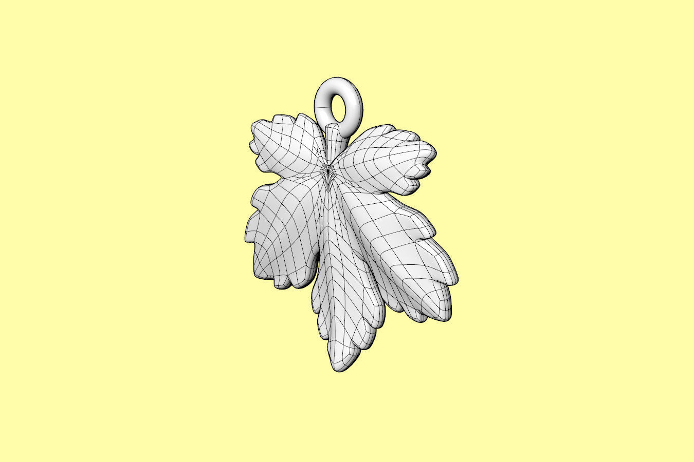 Leaf Charm Set - Maple Leaf Charm -Ring - Earrings - Bracelet 3D print model_17