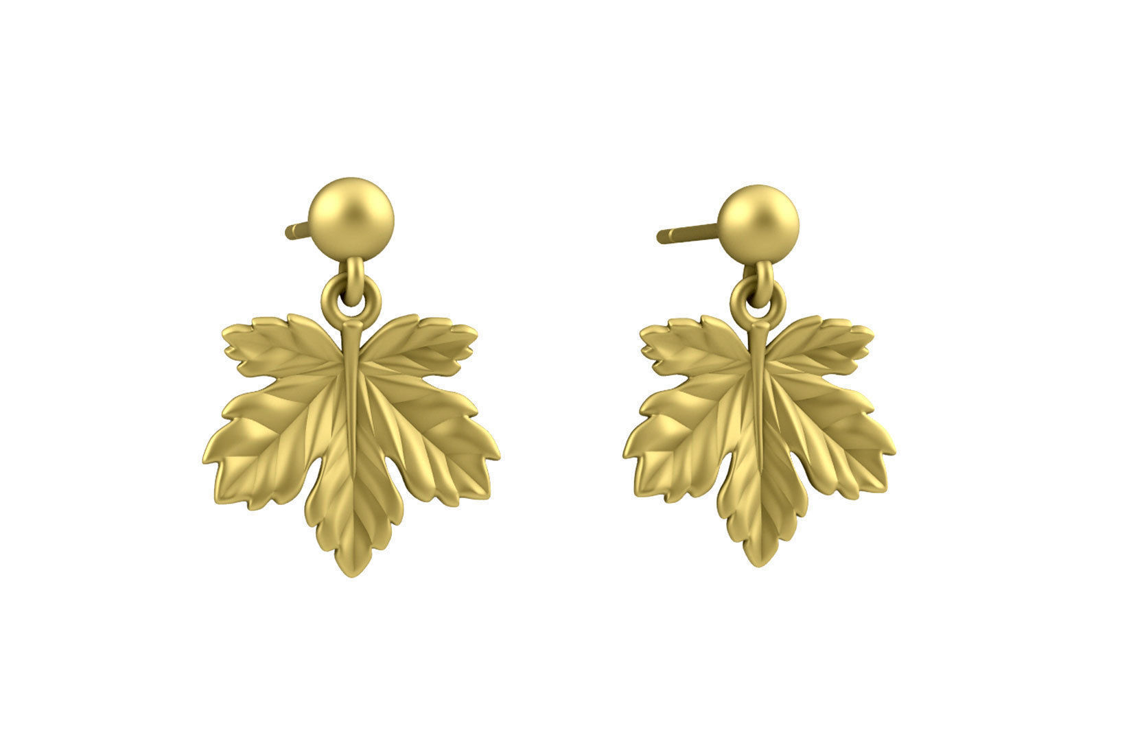 Leaf Charm Set - Maple Leaf Charm -Ring - Earrings - Bracelet 3D print model_13