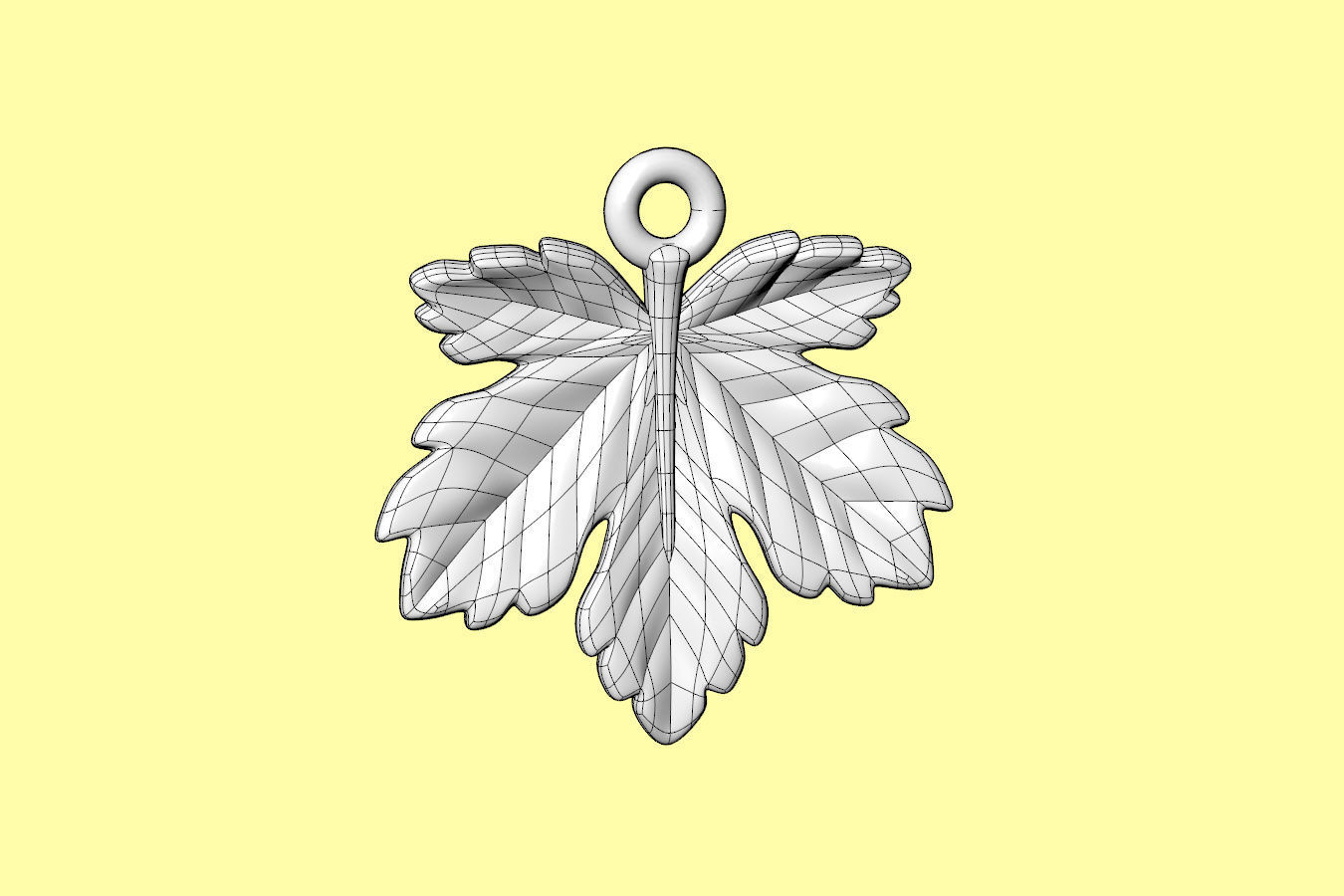 Leaf Charm Set - Maple Leaf Charm -Ring - Earrings - Bracelet 3D print model_16