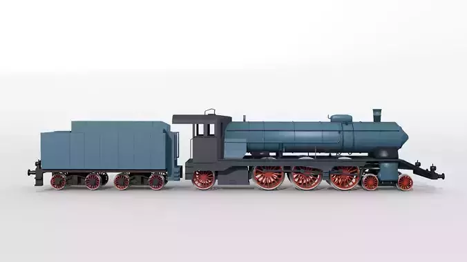 Blue Bavarian steam locomotive