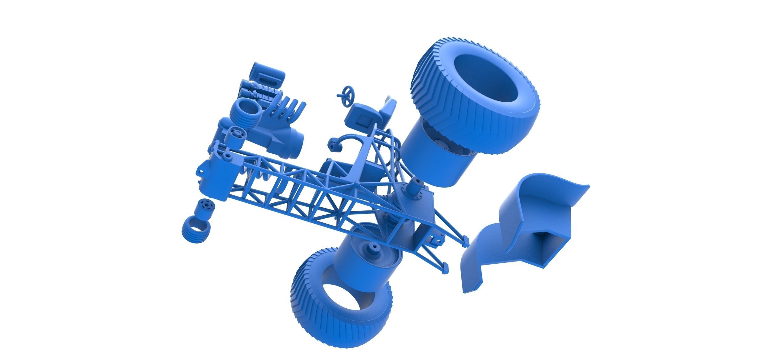 Fun short Super modified Pulling tractor Version 2 Scale 1 to 25 3D print model_31