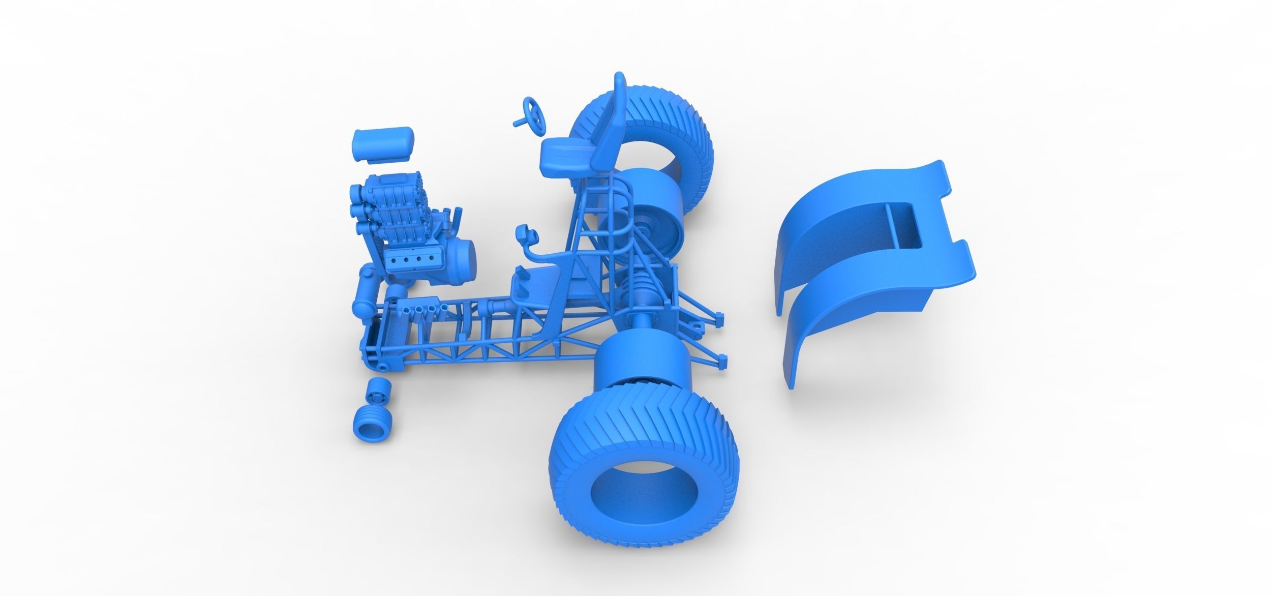 Fun short Super modified Pulling tractor Version 2 Scale 1 to 25 3D print model_34