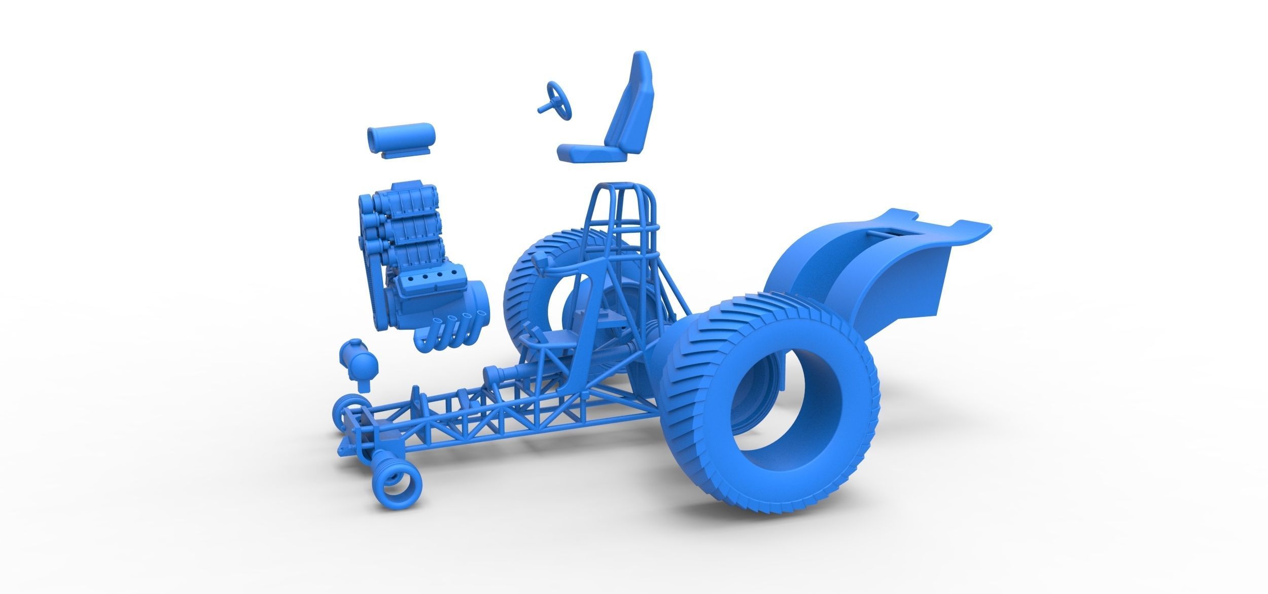 Fun short Super modified Pulling tractor Version 2 Scale 1 to 25 3D print model_29