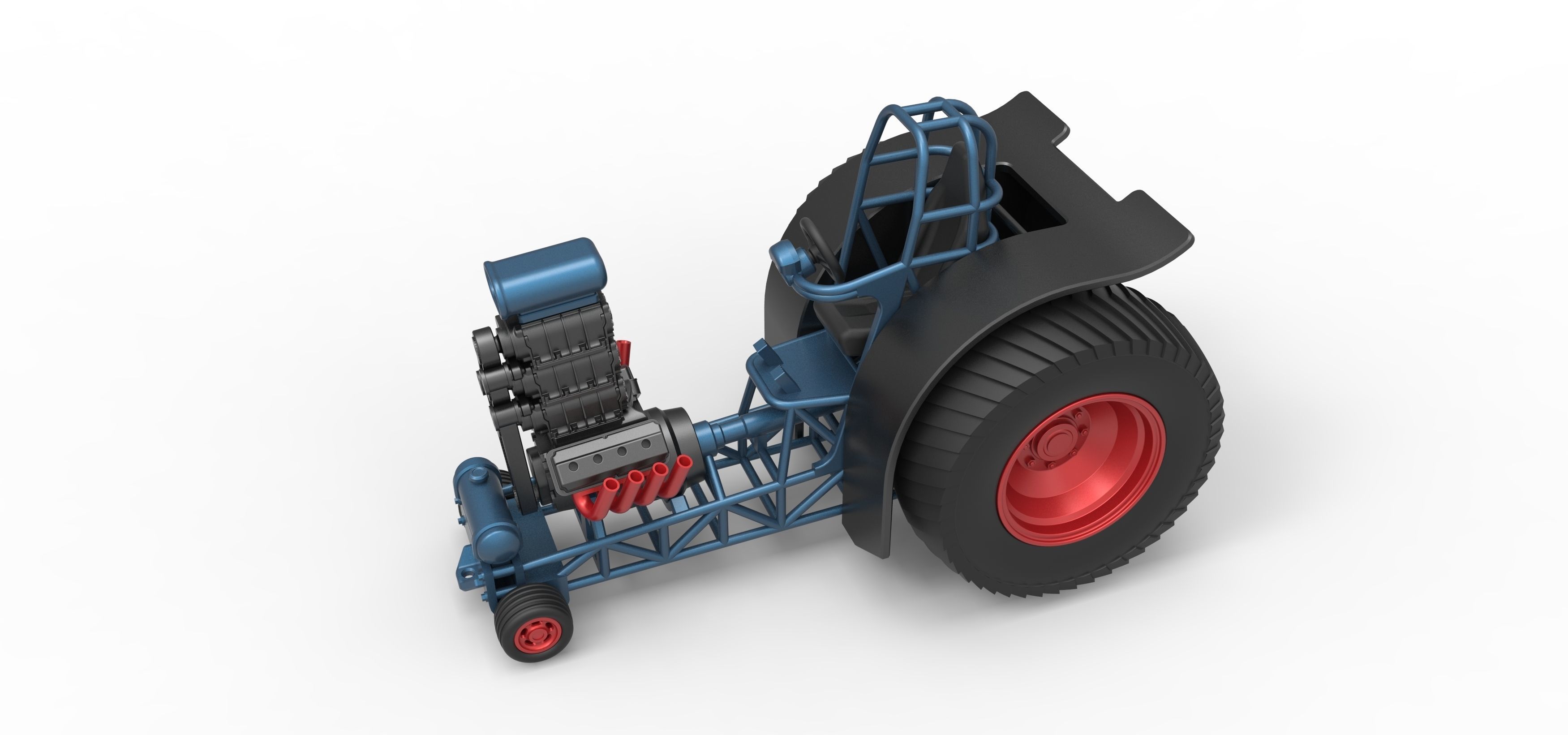 Fun short Super modified Pulling tractor Version 2 Scale 1 to 25 3D print model_2