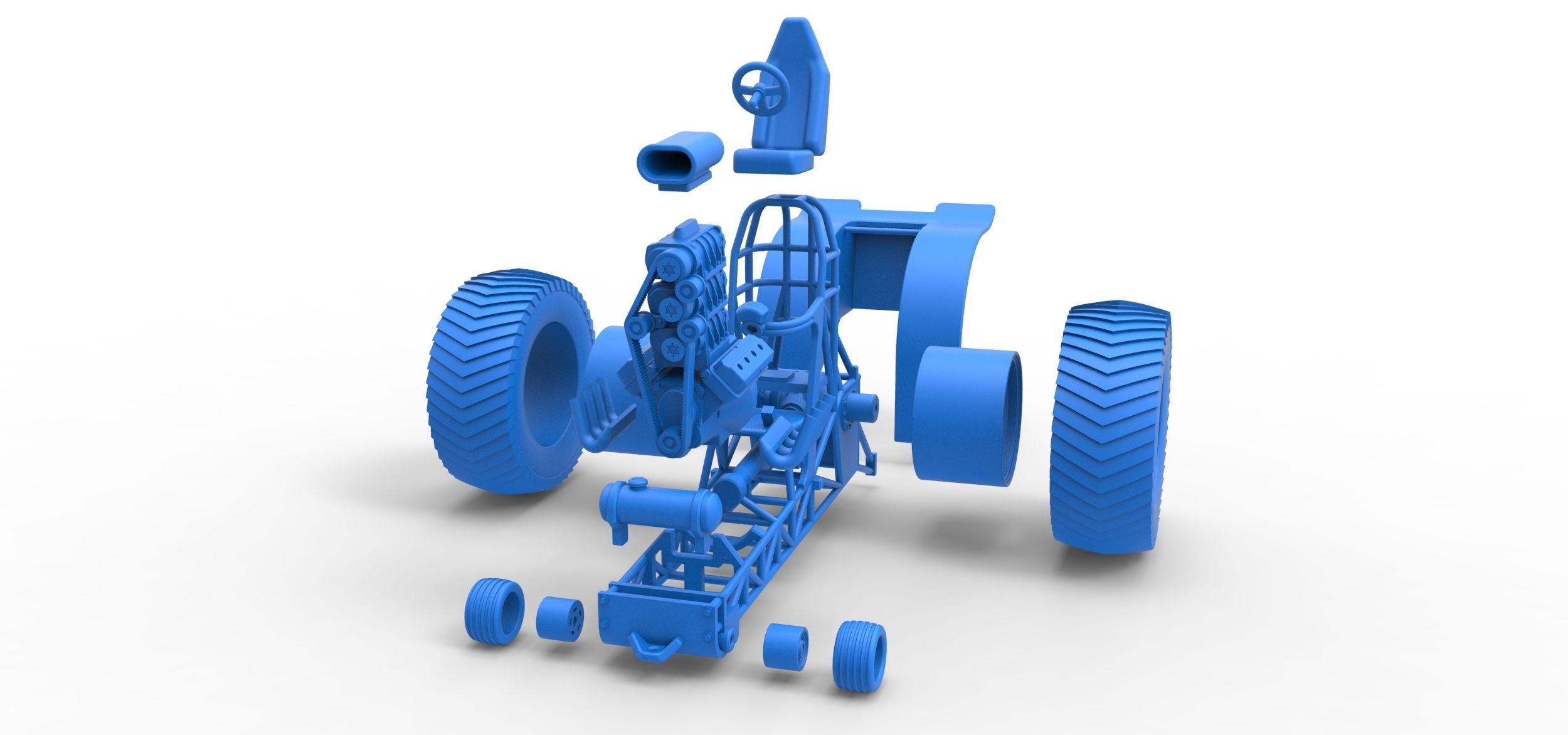 Fun short Super modified Pulling tractor Version 2 Scale 1 to 25 3D print model_32