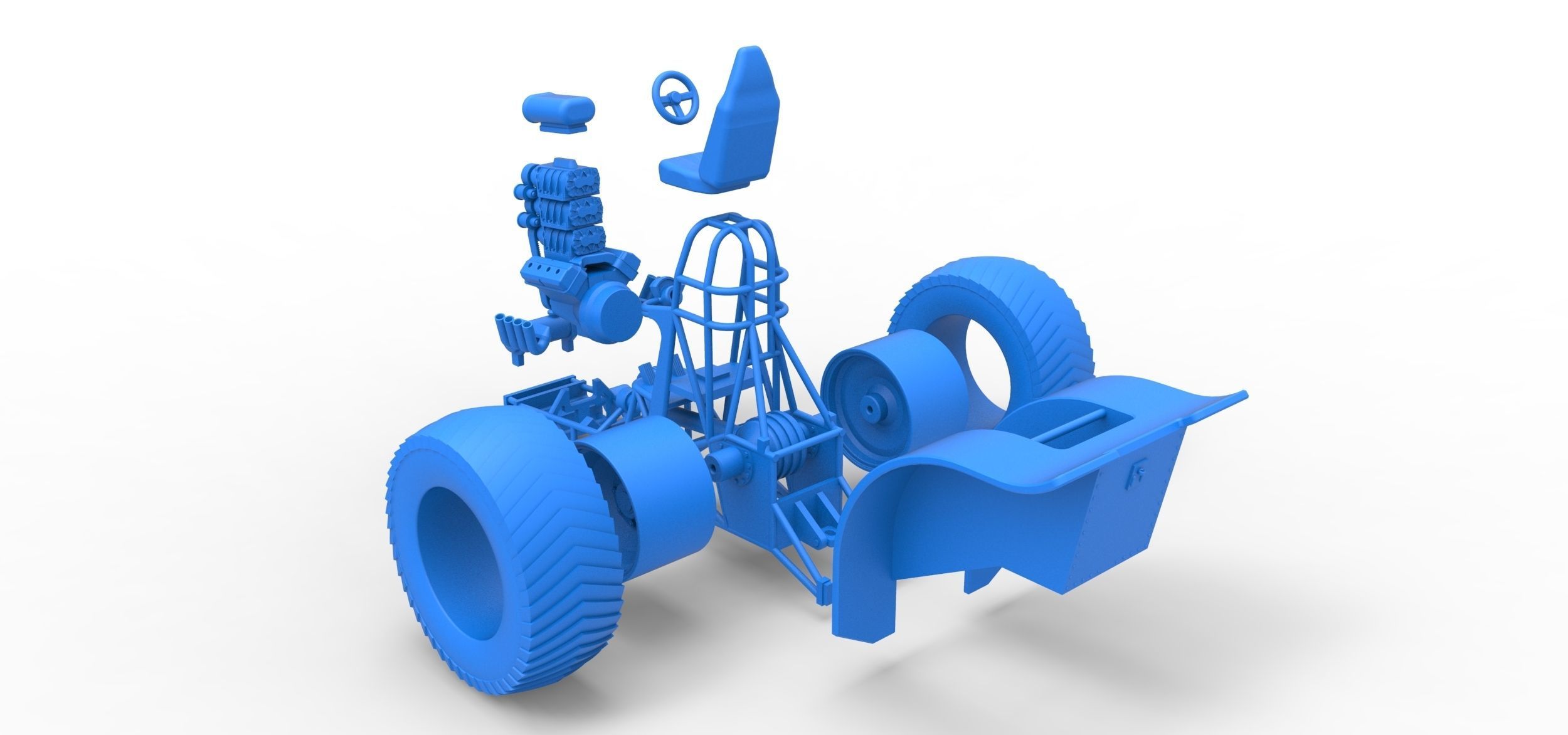 Fun short Super modified Pulling tractor Version 2 Scale 1 to 25 3D print model_35