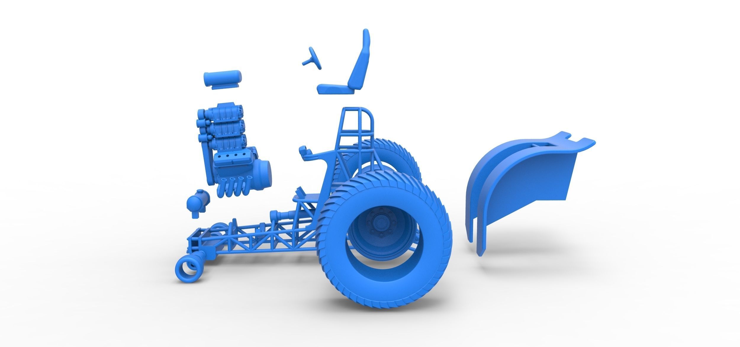 Fun short Super modified Pulling tractor Version 2 Scale 1 to 25 3D print model_33