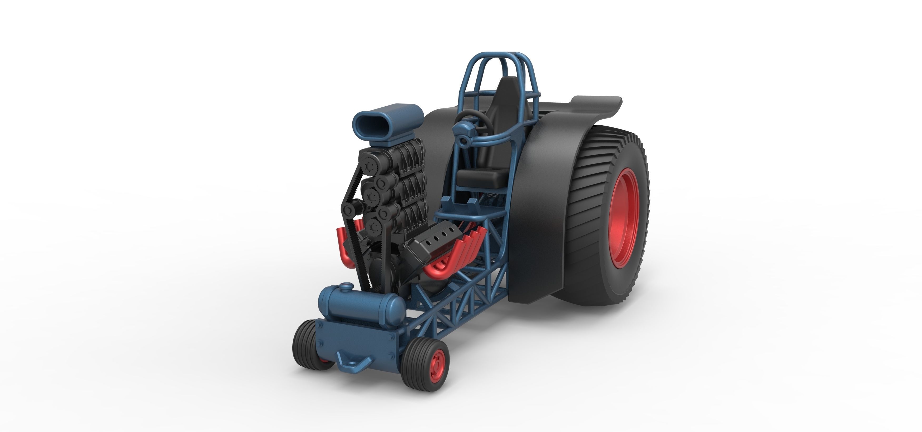 Fun short Super modified Pulling tractor Version 2 Scale 1 to 25 3D print model_4