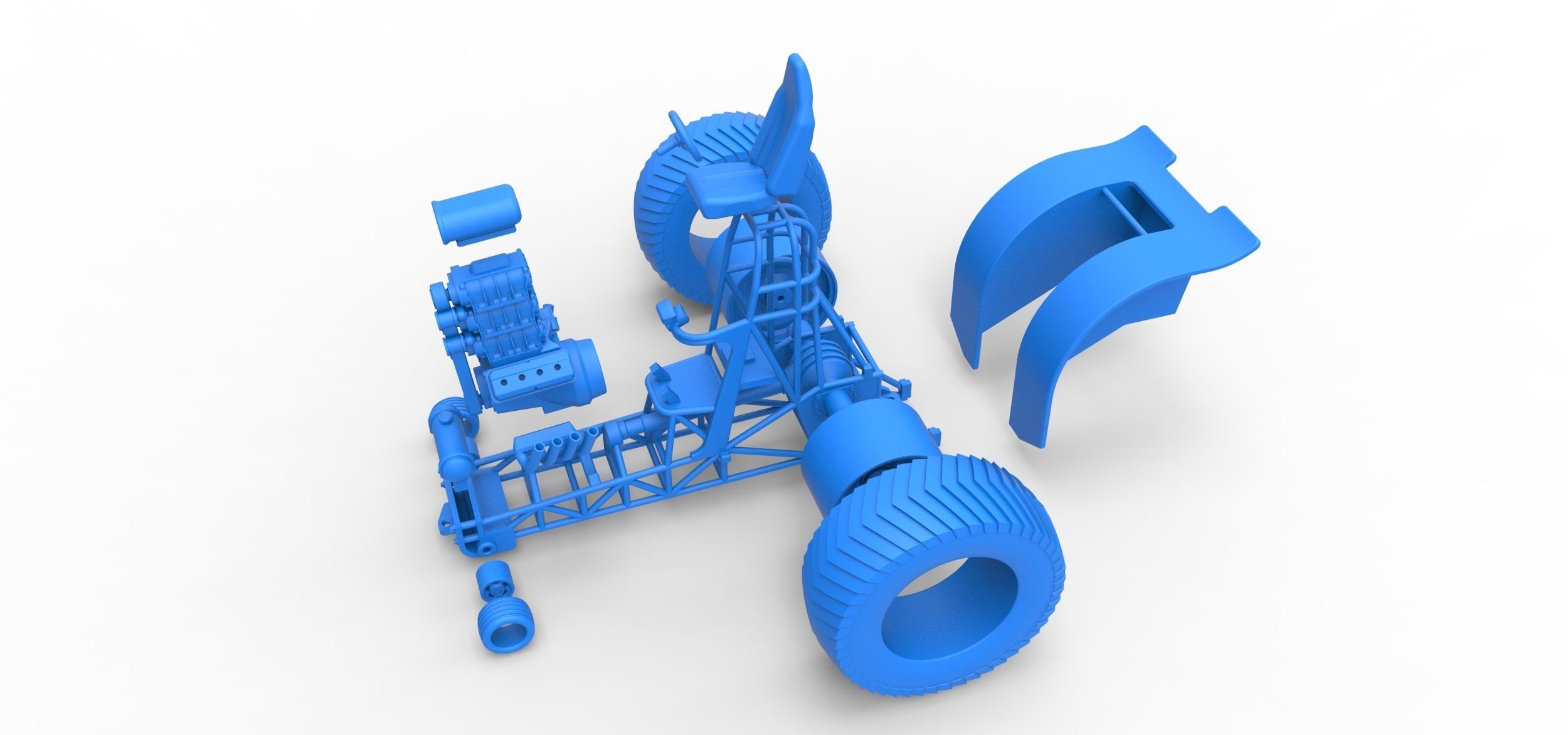 Fun short Super modified Pulling tractor Version 2 Scale 1 to 25 3D print model_30