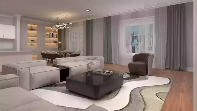 3d villa house model architecture