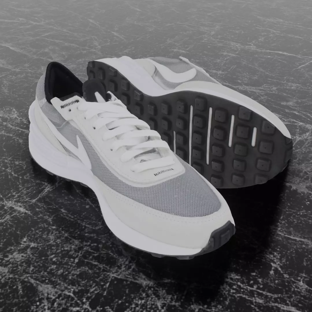 Nike 3D Shoes - White-Alpha Low-poly 3D model_0