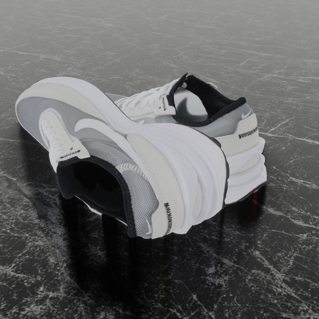 Nike 3D Shoes - White-Alpha Low-poly 3D model_3